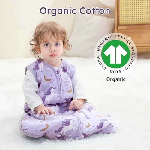 Image of Yoofoss Baby Sleep Sack 0-6 Months, TOG 2.5 Baby Wearable Blanket with 2-Way Zipper, 100% Organic Cotton Fabric Winter Newborn Sleeping Sack, Warm Soft Comfy