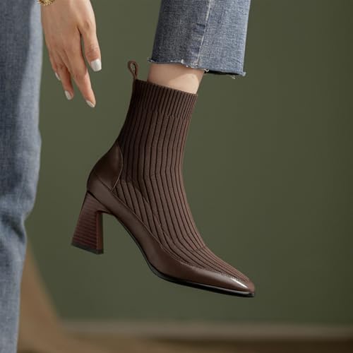 Bottes à talons hauts élégantes finitions bout carré et zip invisible - 2