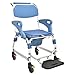 4 in 1 Chair Shower Commode Mobile Wheelchair with Padded for Toilet Seat Shower, for Elderly Disabled Person Mobile Toilet