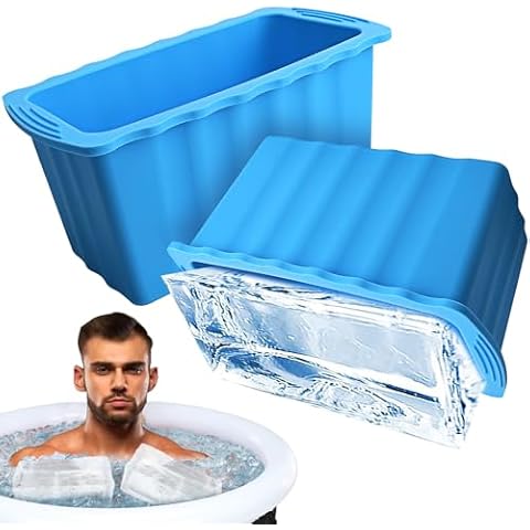 2P Extra Large Ice Block Molds for Ice Bath Tub Cold Plunge Accessories Water Chiller,12LB Large Silicone Ice Cube Molds Big Ice Tray for Coolers,Cold Water Therapy Ice Bath Cold Plunge Accessories Cover