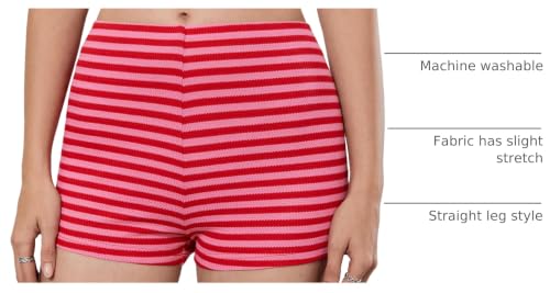 Image of MakeMeChic Women's Summer Crochet Shorts Striped Knit Pajama Micro Mini Shorts Lounge Bottoms