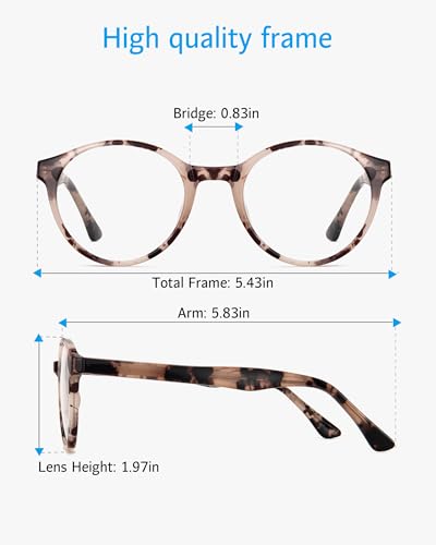 Image of ANRRI Retro Round Blue Light Blocking Glasses Women Men Computer Eyeglasses Anti Blue Light Glasses Anti Eyestrain for Gaming