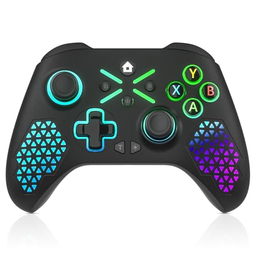 Image of Dinosoo Hall Trigger Wireless Controller for Xbox Series X|S /Xbox One /Windows 10 /11 - RGB Gamepad with Turbo, Macro, 3.5mm Audio Jack & 2.4GHz Adapter