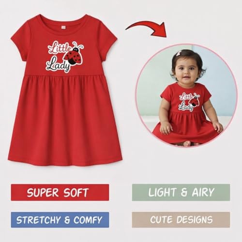 Image of Baby Girls Cotton Knitted Frock Set (Pack of 3) | Soft Printed Casual Dresses | Multicolor Stylish Kids Wear
