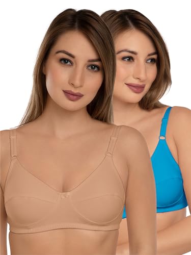 Image of Daisy DEE Women's Cotton Seamed Non-Wired Regular Straps Full Coverage Non-Padded Bra - NSHTL