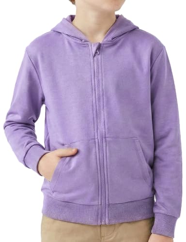 Image of Spring&Gege Boys Zip up Hoodie Soft Solid Classic Full Zip Hooded Sweatshirts for Kids (3-14 Years)