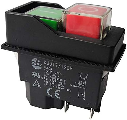 DINGTAIMEI Electromagnetic Switches Pushbutton Switches for Garden Tools KEDU KJD17 120V 220V 4Pin 5-Terminals (120V-4Pins)