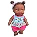 DOGZI Puppe FüR Kinder Schwarzhaarig Puppe Mit Schwarzen Locken Und Braunen Augen,Afrikanische MäDchenpuppen Spielen Fashion Doll Mit Weichem KöRper New Born Baby Schwarze Spielpuppe