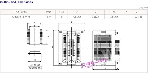Amazon.com: OTS-8(16)-1.27-03 Pitch 1.27mm Width 3.9mm for SOP8