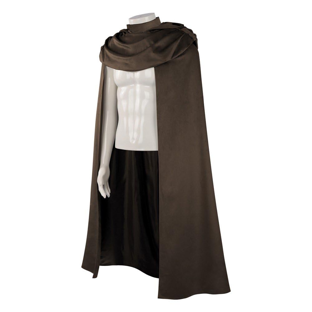 Mantello Medievale con Cappuccio per Adulti, Mantello Cavaliere retrò, Scialle Cacciatore, Mantello Arciere Antico, Costume di Halloween per Cosplay.