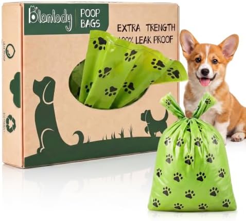 Blanlody Hundekotbeutel mit Henkel, 300 Stück biologisch abbaubar kotbeutel | Kotbeutel für Hunde mit Duft, Hundekotbeutel Biologisch Abbaubar Kackbeutel für Hunde 36 X 17 Cm Dog P