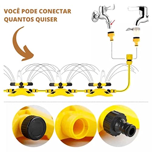 Sprinklers For Yard, Garden Sprinkler, Adjustable 360 Automatic Degree Rotation Lawn Sprinkler, Large Area Coverage, Multipurpose Yard Sprinklers For Plant Irrigation, 3 Arm Nozzle ## #TOP5