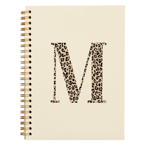 Bnwepo Cheetah Leopard Print Initial M Notebook Journal for Women Teen Girl