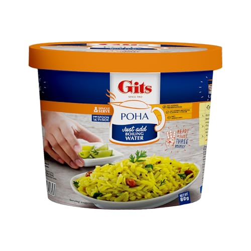 Image of Gits Poha Cup, Ready in 3 Mins, Instant Breakfast, 320g (Pack of 4)