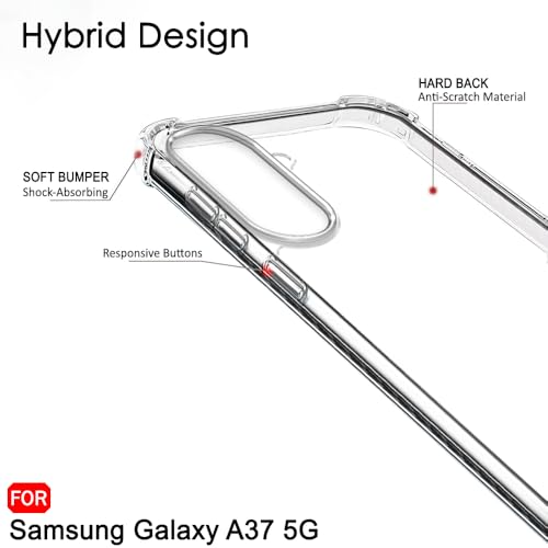 Image of TheGiftKart Back Cover for Samsung Galaxy A37 5G Case | Hybrid Crystal Clear ShockProof Design | Camera & Screen Protection | 360 Degree Protection Galaxy A37 Back Cover (PC & TPU, Transparent Bumper)