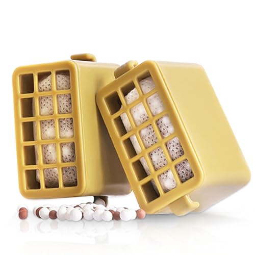 NEPTONION 2-Pack Replacement Filters Reptile Water Feeder, Premium Filtration Boxes for 6 Months Fresh Water，Yellow