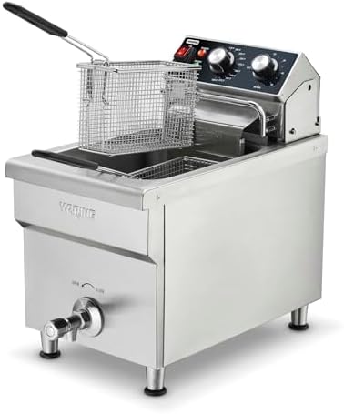 Waring Commercial 15lb Heavy-Duty Deep Fryer, for French Fries, C...