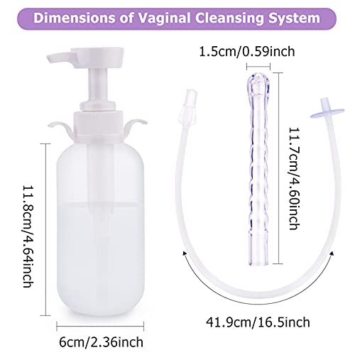 Vaginal Cleaner Anal Douche For Women 3 Nozzle Tips Reusable Manual Pressure Enemas For Douche Gifts For Women(300Ml/10.1Oz) #TOP1