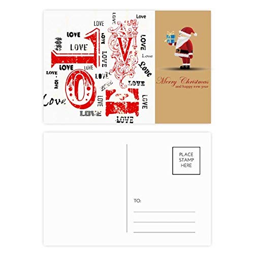 Cartes postales Saint-Valentin lot de 20 papeterie amour rouge et noir