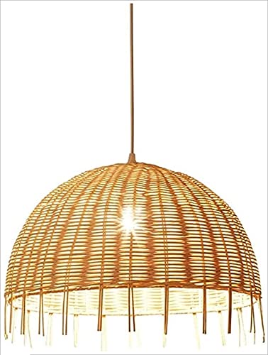 Lustre rotin créatif à hauteur réglable offrant une lumière tamisée chaleureuse pour table de repas