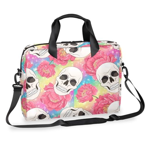 Bolso para laptop Skull Flower Blossom 16 pulgadas resistente al agua miniatura 1