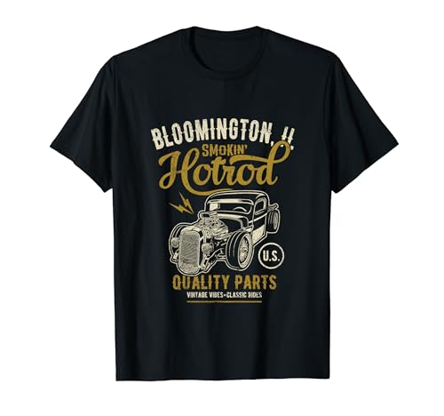 Diseño de coche Hotrod de estilo vintage en Bloomington, Illinois, EE. UU. Camiseta
