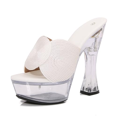 Talons hauts de 5,5 pouces YZCIS avec plateforme et finition cristal haut de gamme