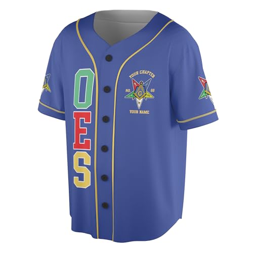 Customize Name, Chapter Name OES Order of The Eastern Star Freemason 3D Baseball Jersey S-5XL miniatura 2