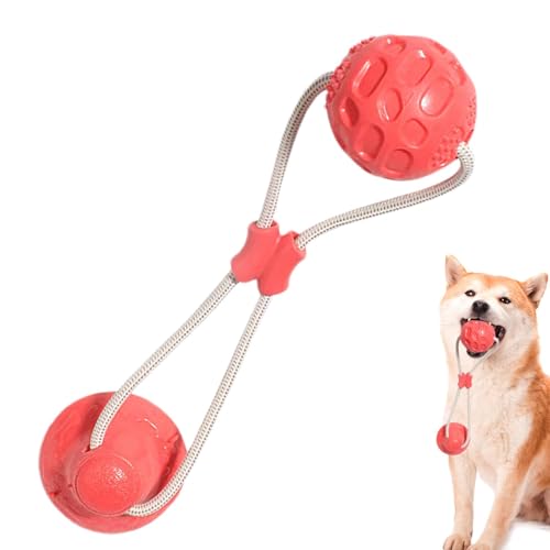 Hundespielzeug mit Saugnapf, interaktives Hundespielzeug, wiederverwendbarer Ball mit Seil, Hundespielzeug, Beißring für kleine und große Hunde