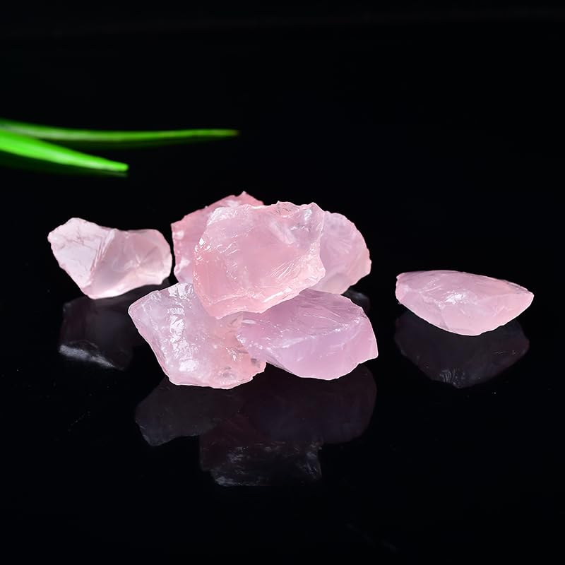 Kamienie i kryształy Naturalny różowy kryształ surowy kamień ozdoba, róża kryształowa mineralna dekoracja akwarium, kryształowy wazon na kwiaty (500 g, 3-5 cm)
