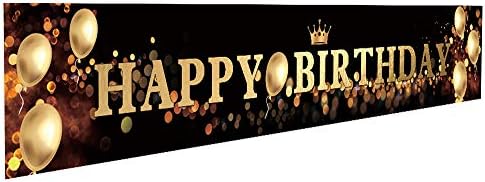 Happy Birthday Banner Gold And Black Amazon.com: Ushinemi Happy Birthday Banner Party Signs For Birthday  Backdrop, Large, Black And Gold : Toys & Games