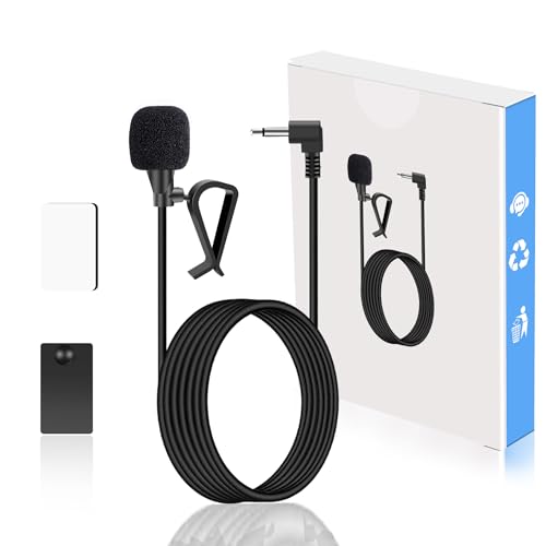 GHIOPMZ Car Stereo Microphone - 3.5mm Universal External Hands-Free Mic Compatible with Car Radio, GPS, DVD Head Unit Vehicle Audio Accessories