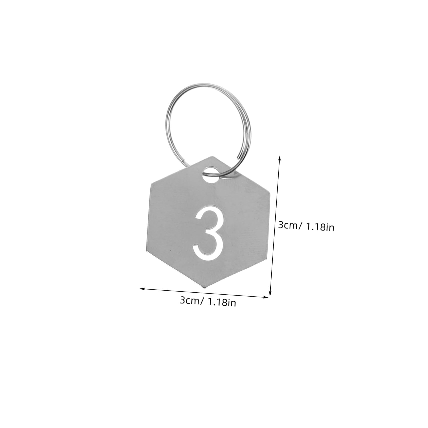 POPETPOP 50pezzi Targhette Numerate Esagonali in Acciaio Inossidabile Portachiavi Etichette Numerate Per Facile Identificazione e Organizzazione Personale