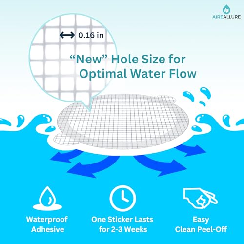 image for Aire Allure 50 Pack Disposable Shower Drain Hair Catcher Mesh Stickers