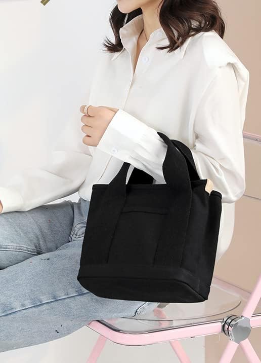 Small Tote Bag with Zipper Tote Bag for Women Canvas Crossbody Bag Shoulder Bag Satchel Hobo Bag Messenger Bag 2023 - Image 2