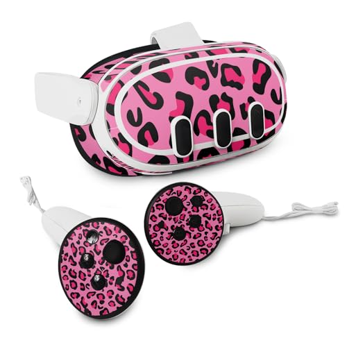 MightySkins Skin Compatible with Meta Quest 3 - Pink Leopard | Protective, Durable, and Unique Vinyl Decal wrap Cover | Easy to Apply, Remove, and Change Styles by MIGHTY SKINS - Used condition - US$10.04
