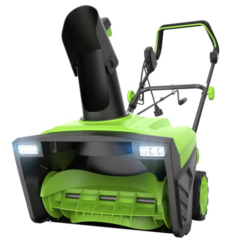 STEELITE 20 Inch Corded Electric Snow Blower, 15 Amp, Dual LED Lights...