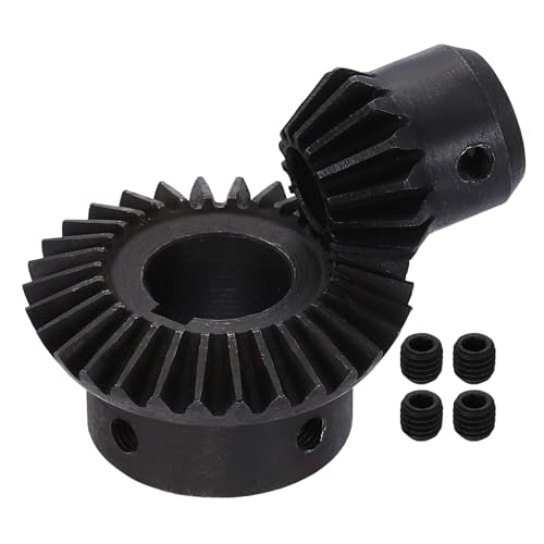 Image of uxcell 2Pcs Tapered Bevel Gears Set, 1.5 Mod 1:2 (15T /30T) Harden Steel Straight Bevel Gear, 90 Degree Steering Motor Gears, (10 /17mm Shaft Hole with Keyway)