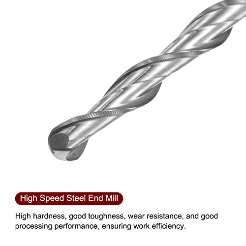Image of HARFINGTON Ball Nose End Mill 6mm Diameter 52mm Cutting Length 6mm Shank High Speed Steel 2 Flutes Spiral Upcut CNC Router Bits