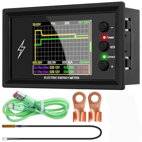 0-420V 500A DC Ammeter Voltmer, Bidirectional Ammeter LCD Display Digital Multimeter Tester...