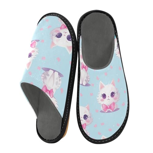 Elegant Cat Fuzzy Slippers Soft Home Bedroom Slippers for Women Men House Shoes2