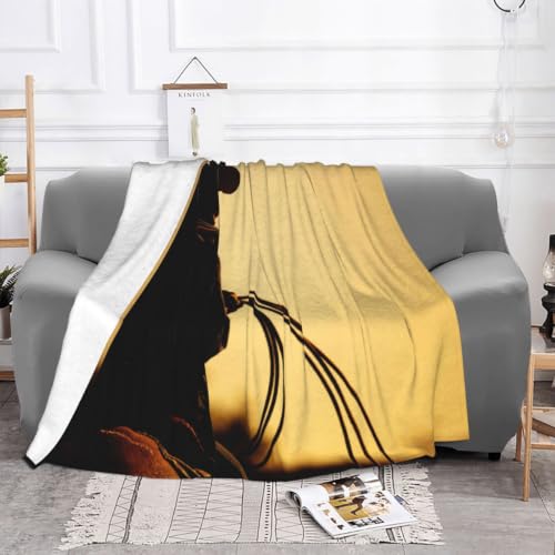 Couverture flanelle imprimée cowboy cadeau idéal adulte