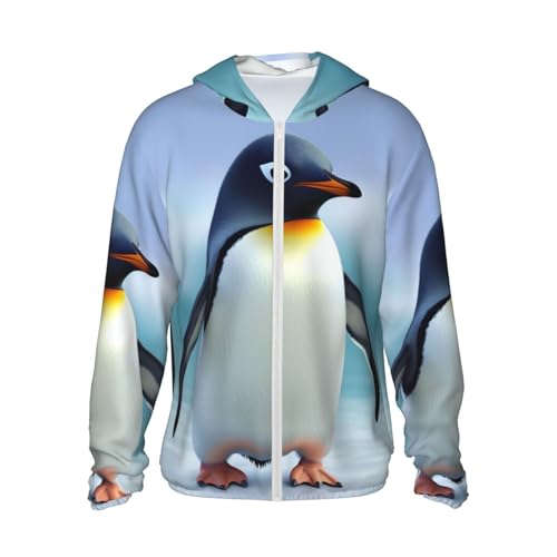 Rashguard pour homme Cute Penguin veste de soleil légère anti-coup de soleil à capuche