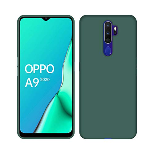 Image of Case Creation Luxurious OG Series for A9 2020 Case Cover,Anti-Dirty Slim Case Frosted Matte Cute Candy TPU Raised Bezel (Splash of Color) Back Cover for Oppo A9 2020 -Lake Green