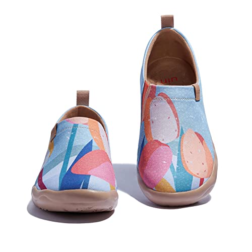 Image of UIN Women's Slip On Shoes Colorful Comfortable Lightweight Art Travel Sneakers Casual Floral Stylish Everyday Loafers