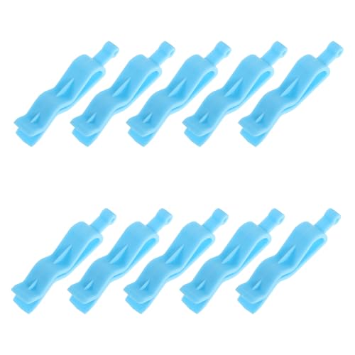 TEHAUX Pinzas para Bolsas de Basura de Plástico Antideslizantes Clips para Cubo de Basura de Cocina Color Azul 10 Unidades Soporte Práctico para Contenedores de Residuos en Hogar y