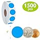 1500 Stück blaue runde Farbcodierungs aufkleber, Inventar etiketten mit Perforationslinie in Rolle (2,5 cm Durchmesser)