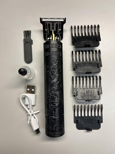 Durable Black Dragon Beard or Hair Trimmer with Cordless Rechargeable Kit Edgers Clippers