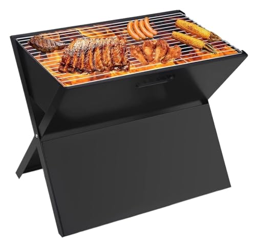 Barbecue au charbon de bois pliable portable pour barbecue en plein air, barbecue de table léger pour camping, pique-nique et hayon