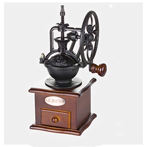 Manual Kaffeemühle, Vintage Antique Holz Handmühle Kaffeemühle Roller, am besten für französische Presse, Espresso, Filterkaffee, kaltes und